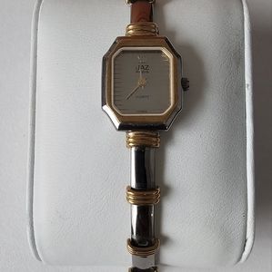 Jaz 18kt gold plate two tone watch